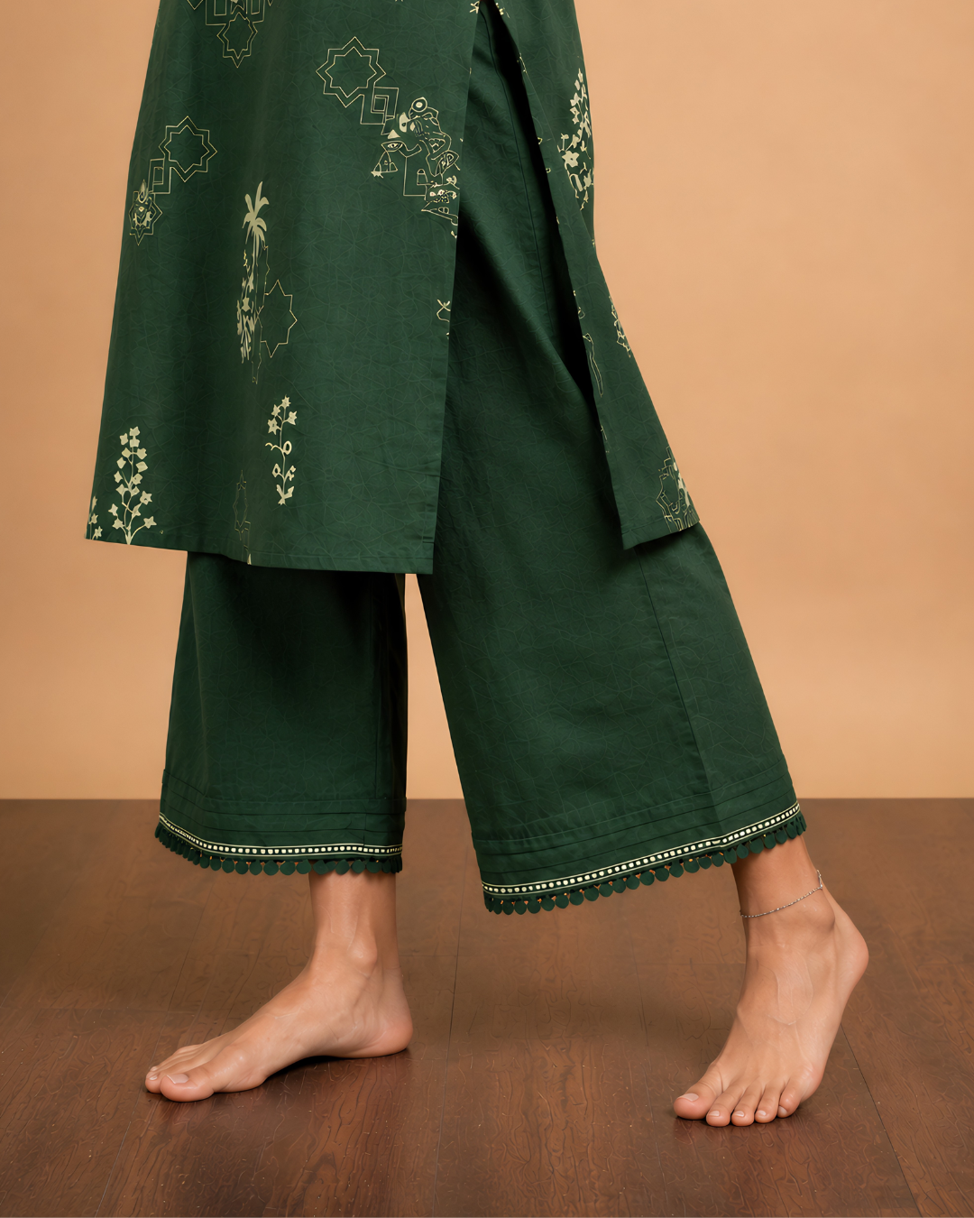 Olive Green Soft Cotton Kurta Set
