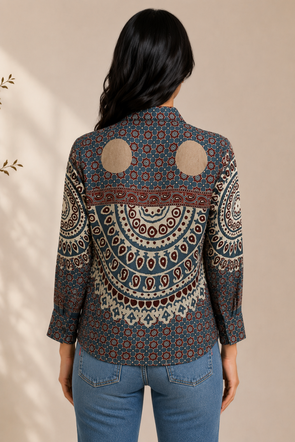 Midnight Mosaic Crepe Silk Shirt