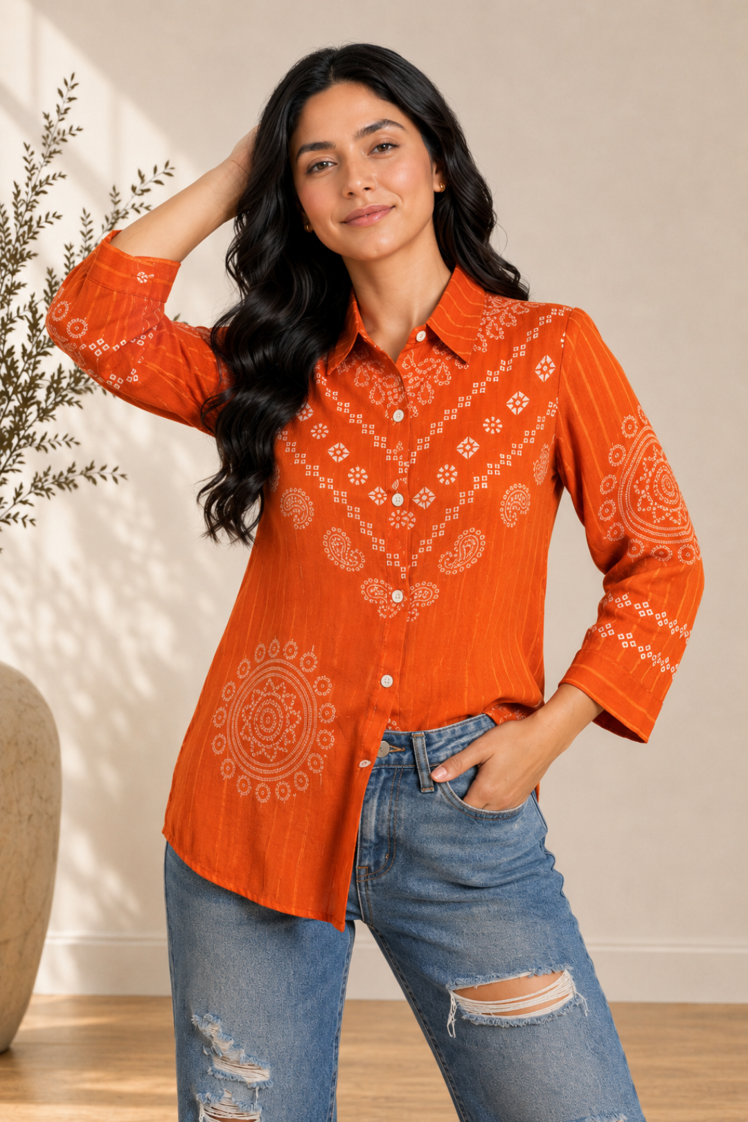 Kesari Bhandej Crepe Silk Shirt