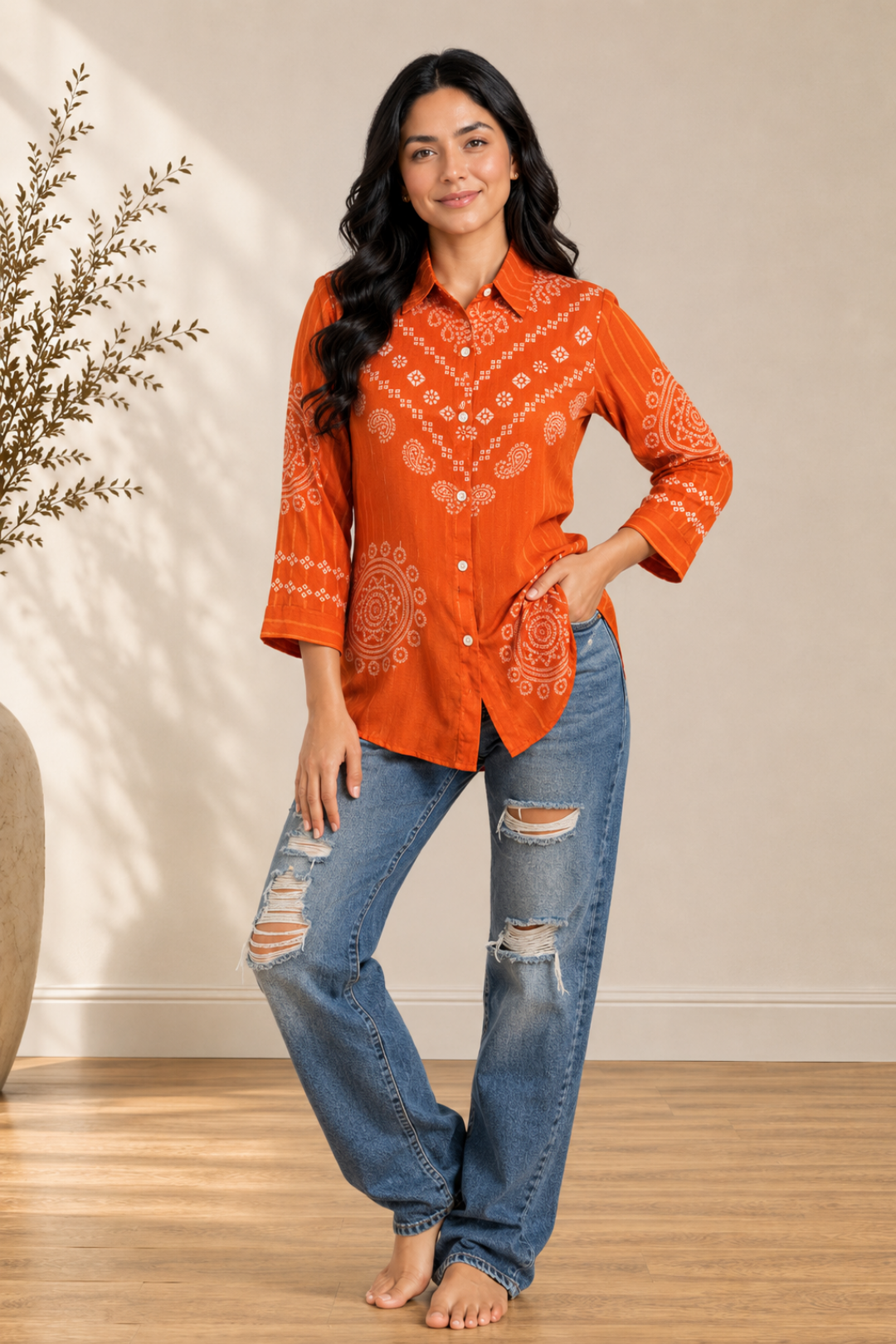 Kesari Bhandej Crepe Silk Shirt