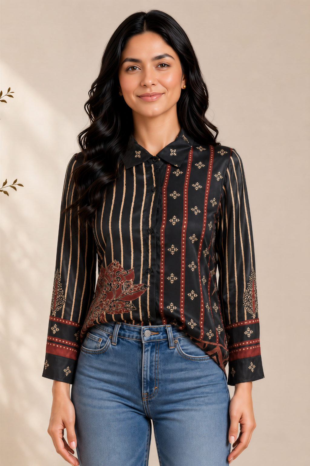 Midnight Ajrakh Luxe Shirt