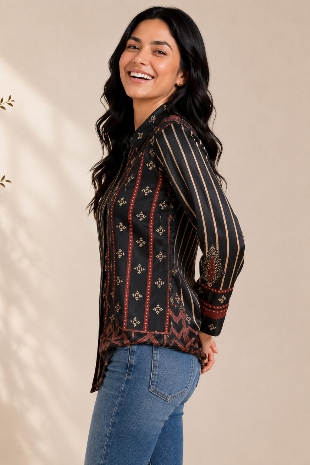 Midnight Ajrakh Luxe Shirt
