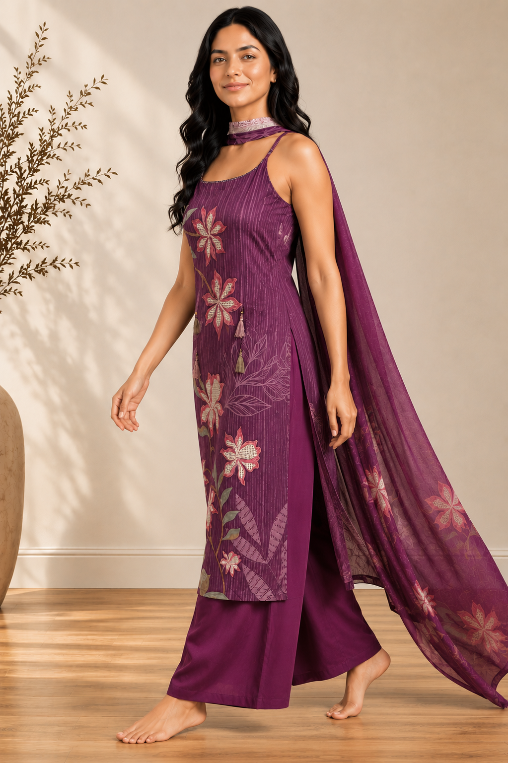 Purple Petals Cotton Grace Set