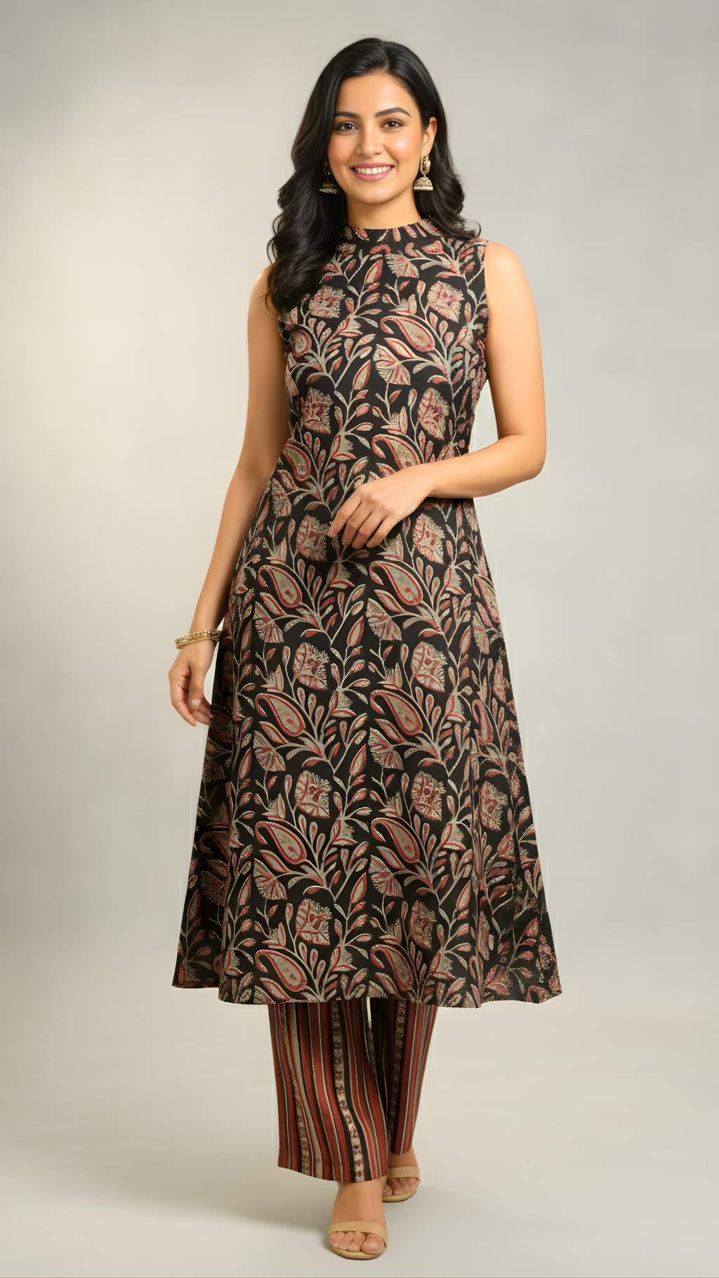 Black Paisley Hand Block Print Organic Cotton Co-ord Set