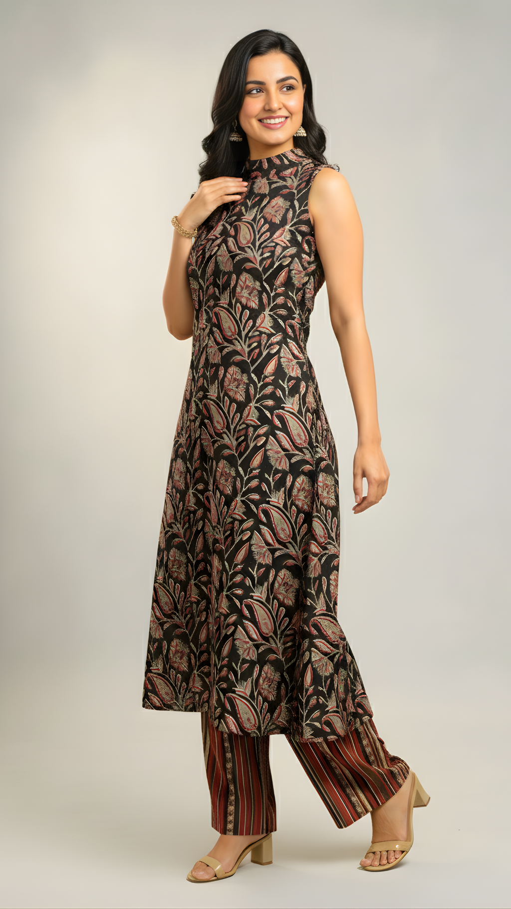 Black Paisley Hand Block Print Organic Cotton Co-ord Set