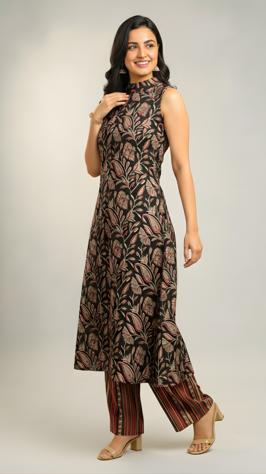 Black Paisley Hand Block Print Organic Cotton Co-ord Set