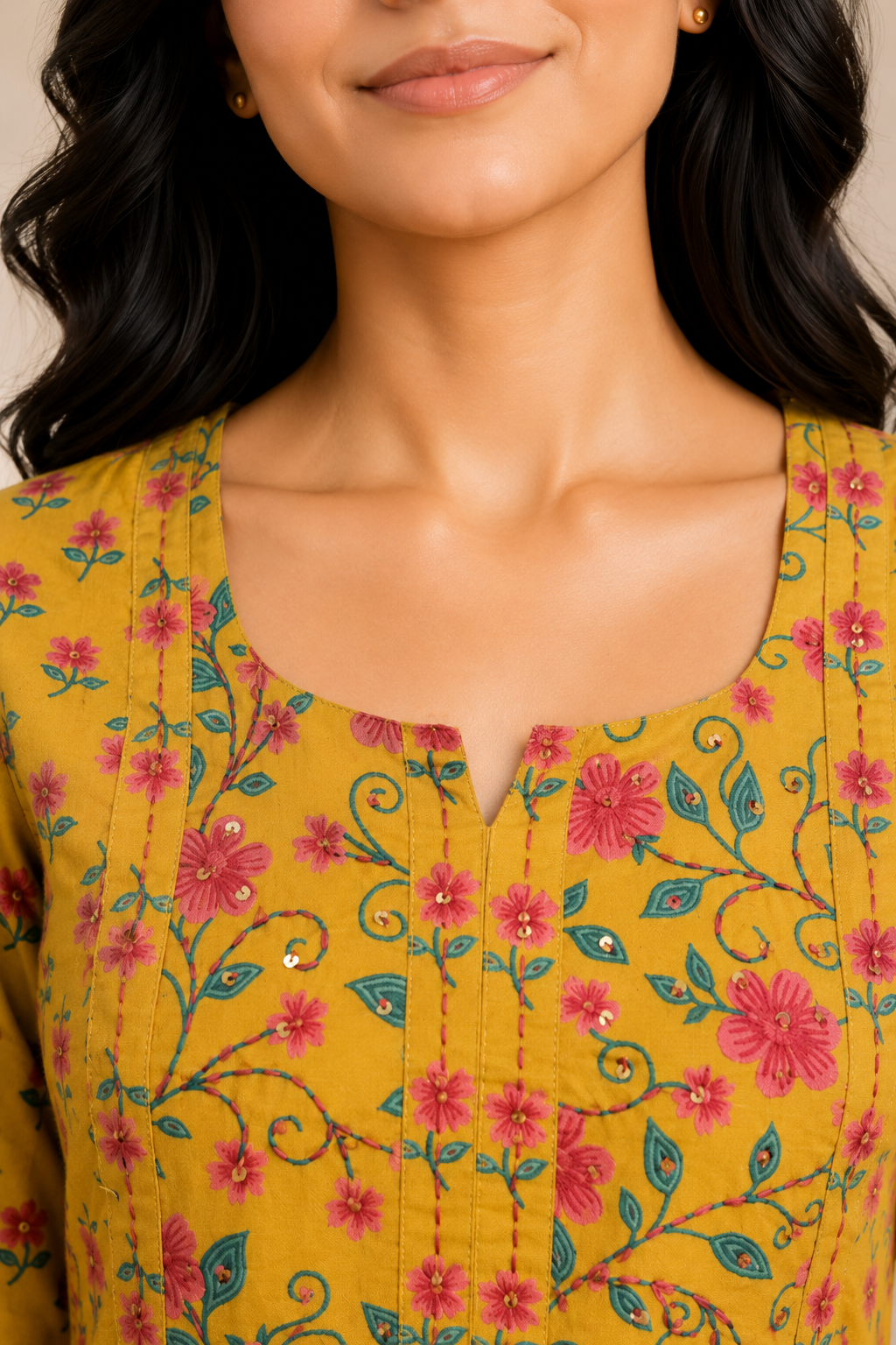 Marigold Meadow Cotton Kurta Set