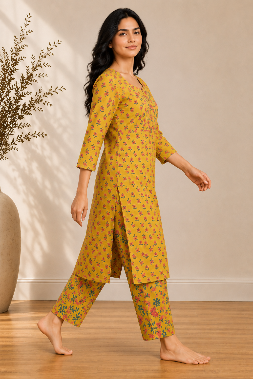 Marigold Meadow Cotton Kurta Set