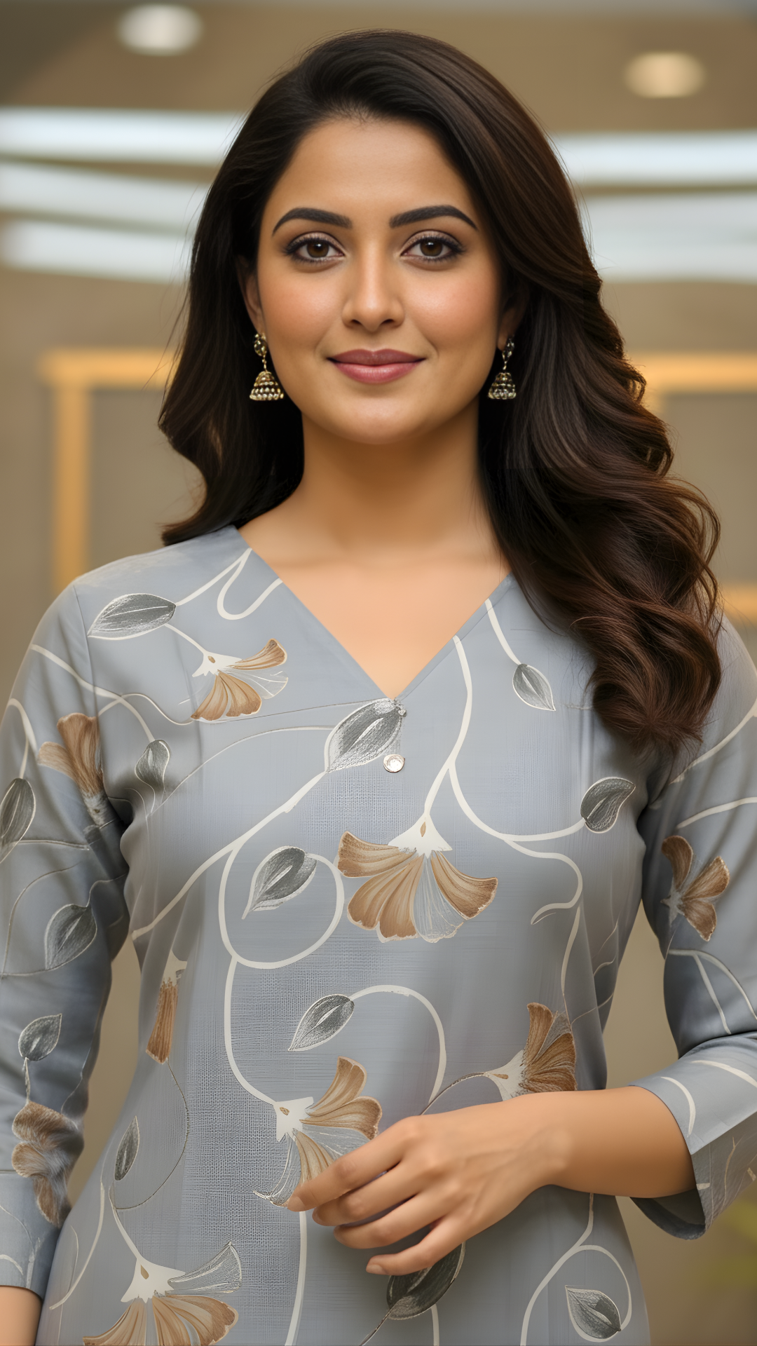 Grey Vatican Floral Kurta & Pant Co-ord Set