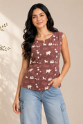 Rust Hand Block Cotton Tunic