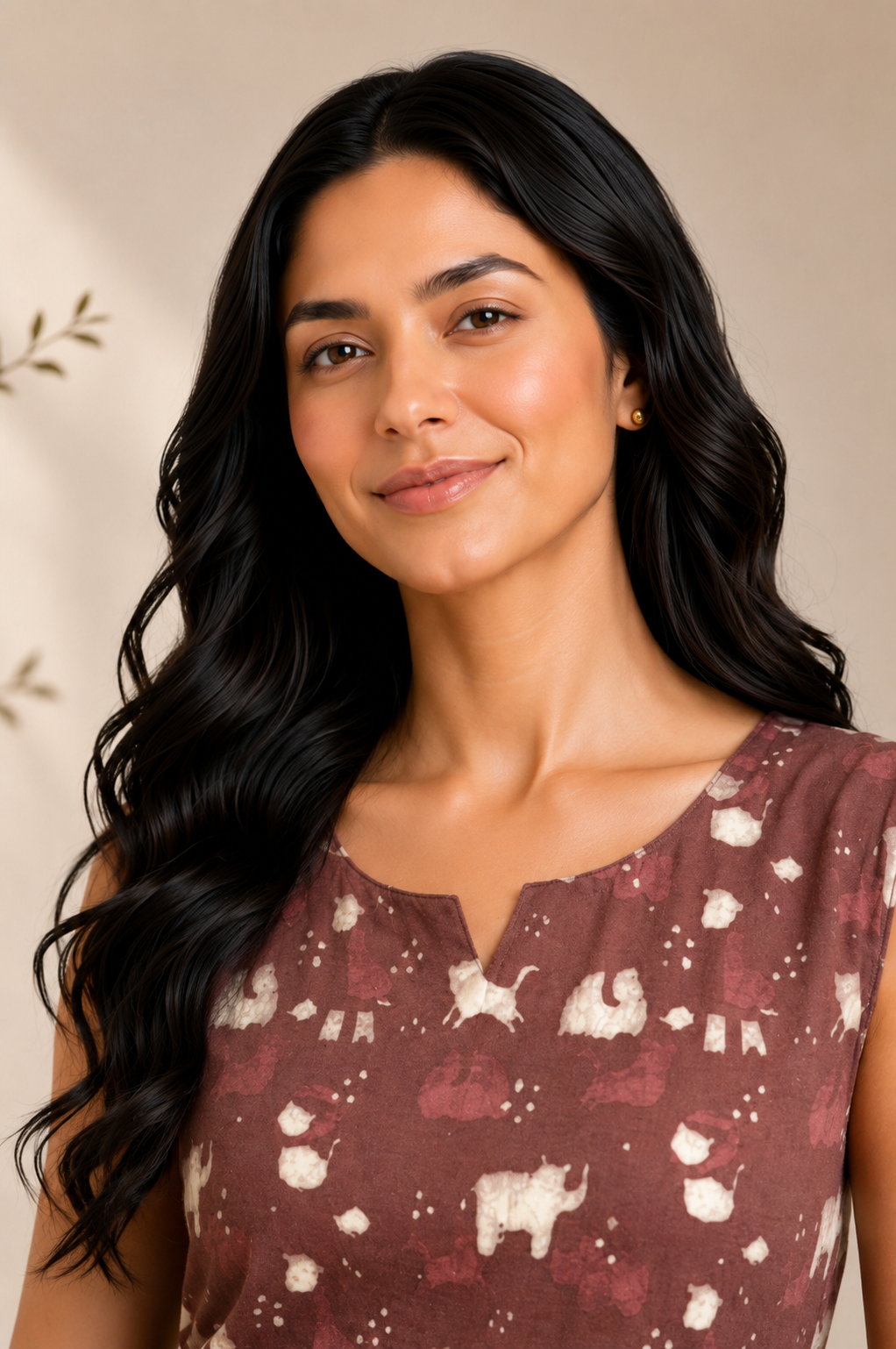 Rust Hand Block Cotton Tunic