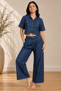 Indigo Denim Crop Co-ord Set